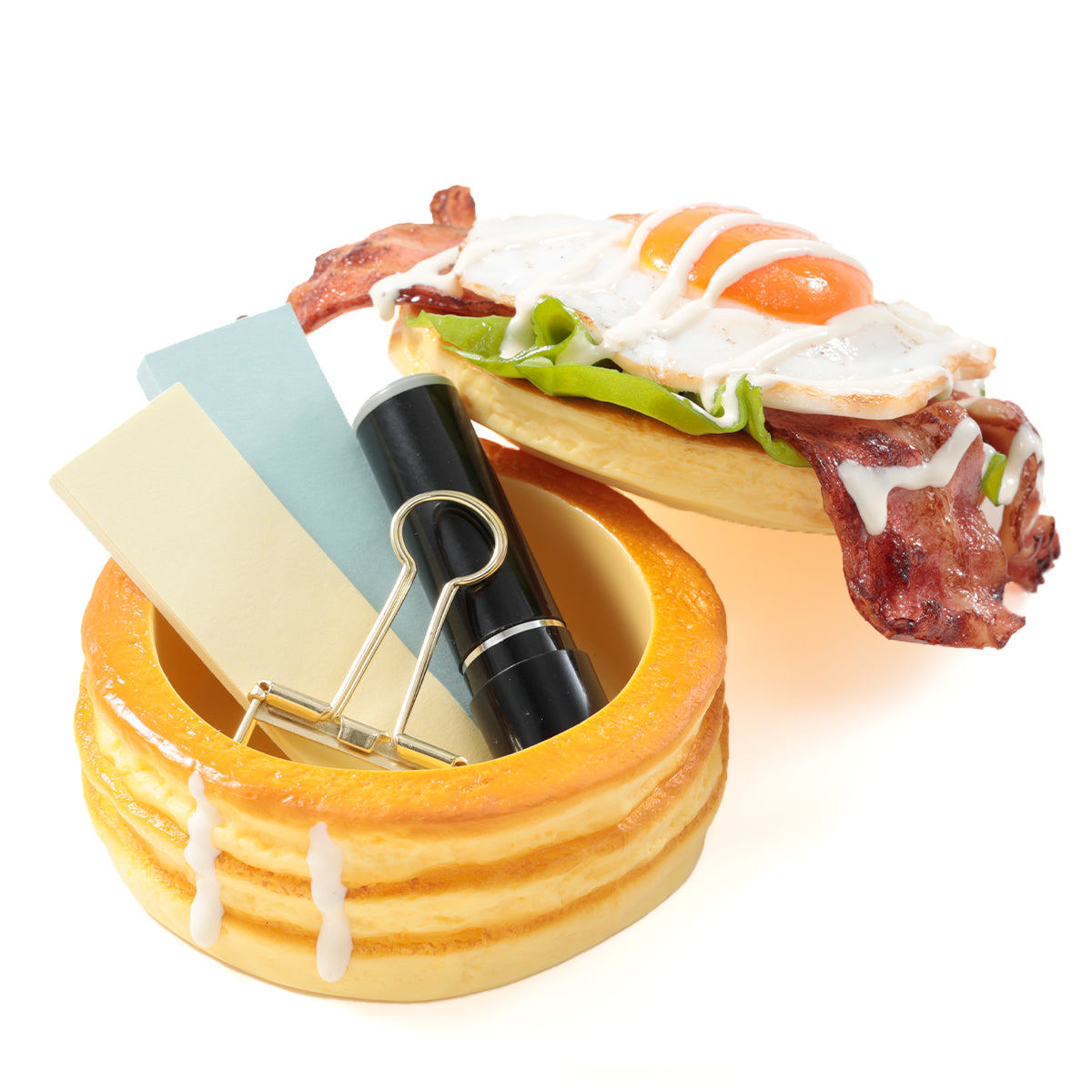ベーコンエッグパンケーキ小物入れ