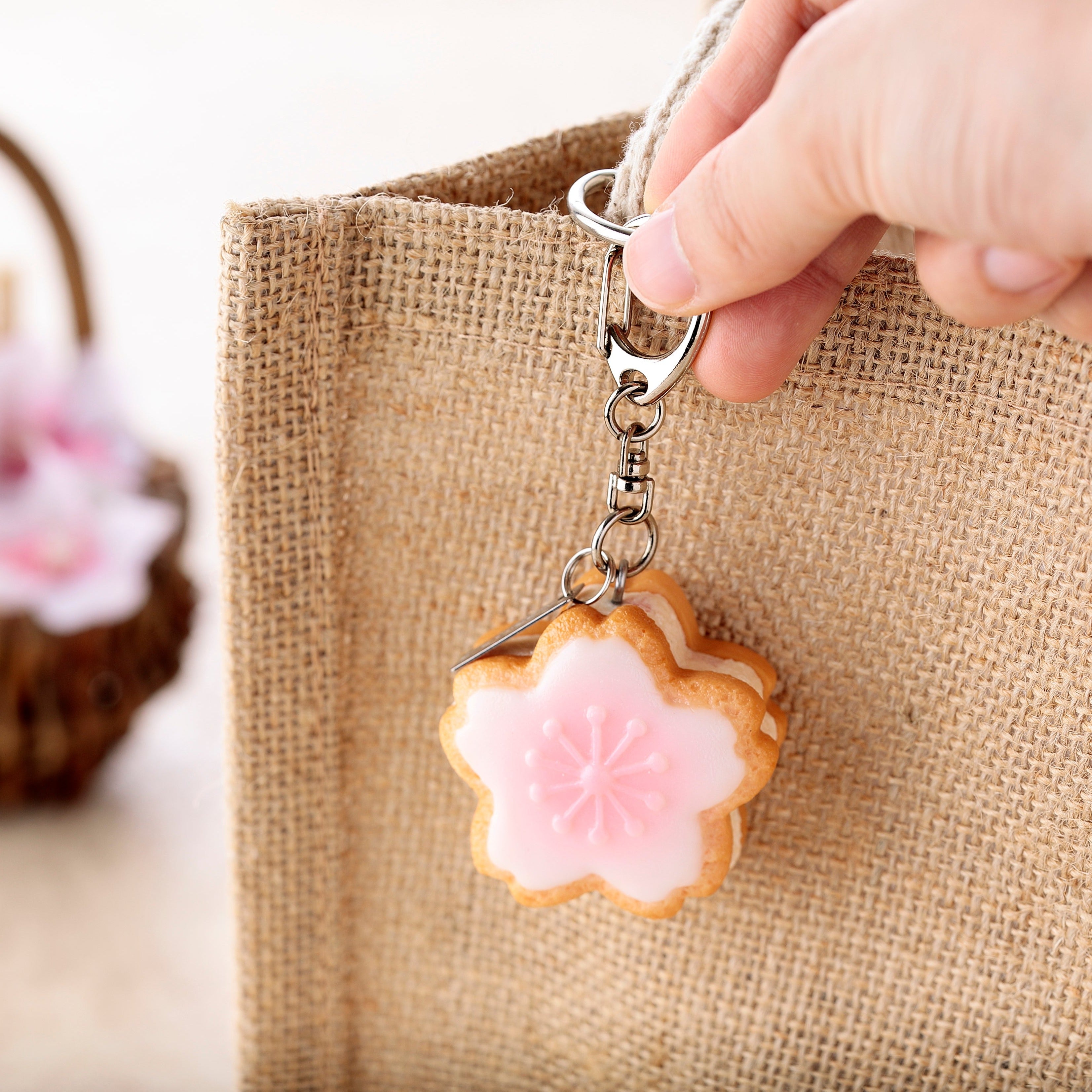 【桜限定】キーリング 桜咲クッキーサンド