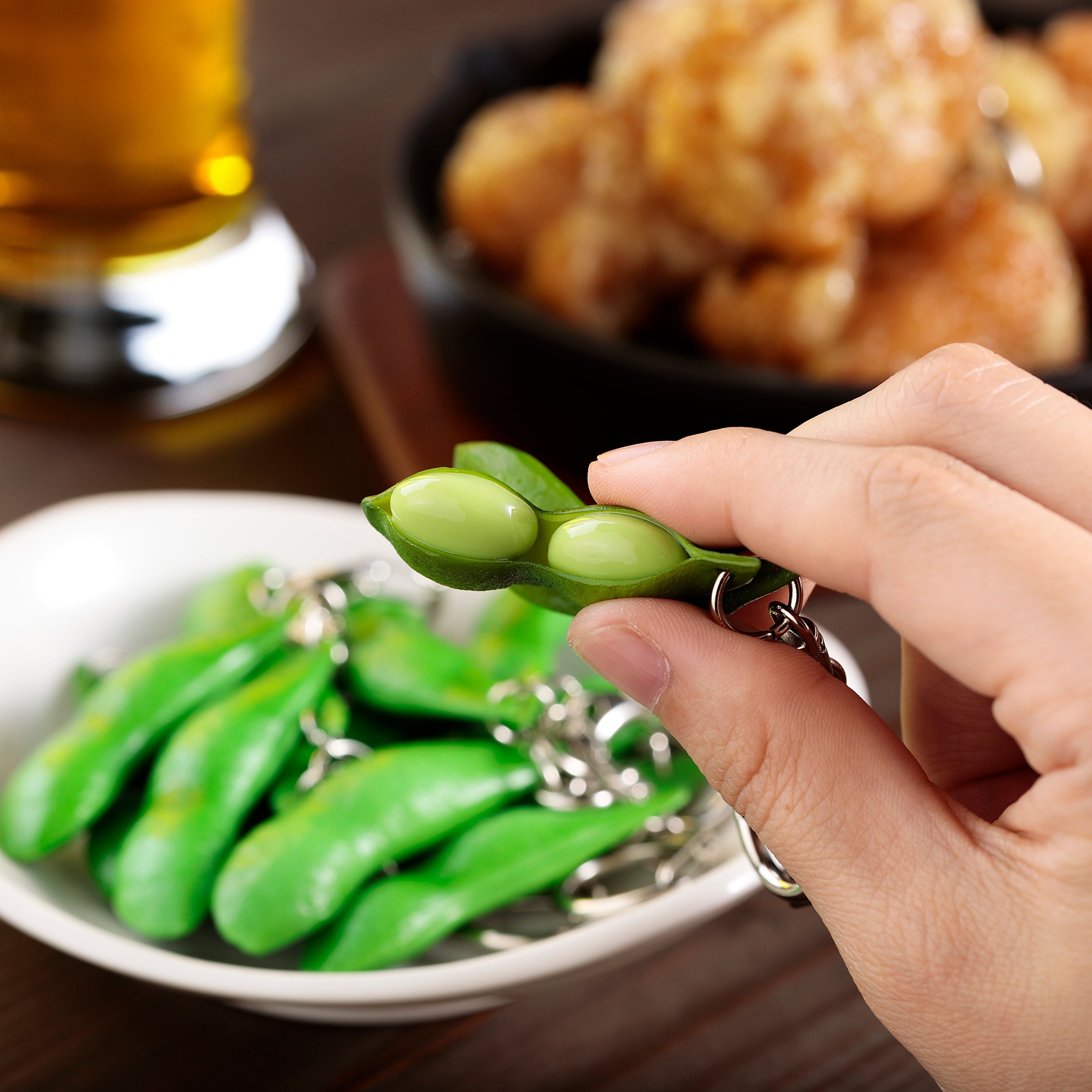 Edamame Keychain