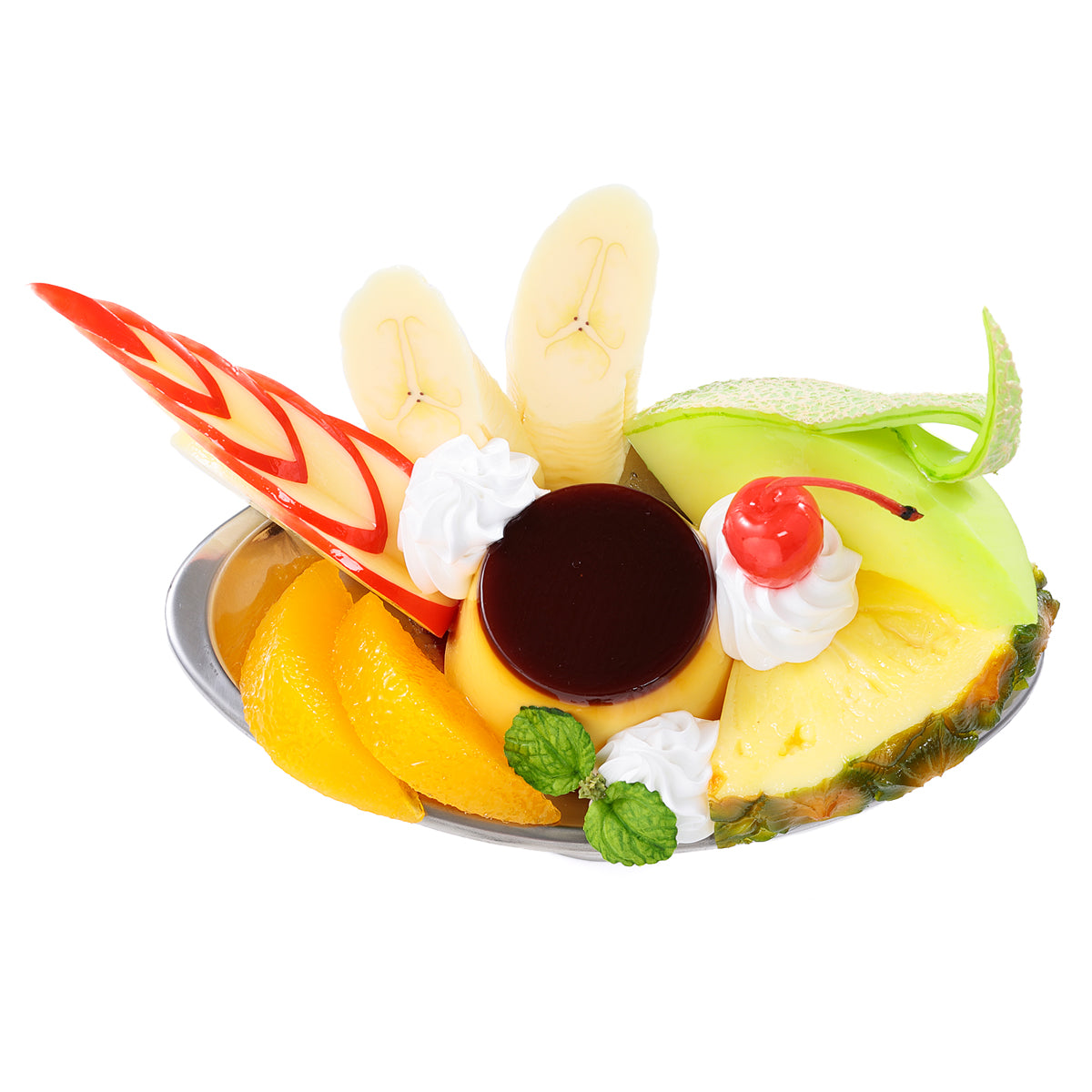 オリジナル食品サンプル「プリンアラモード」の商品画像です。