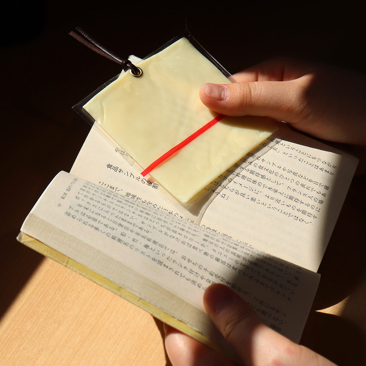 Bookmark sliced cheese