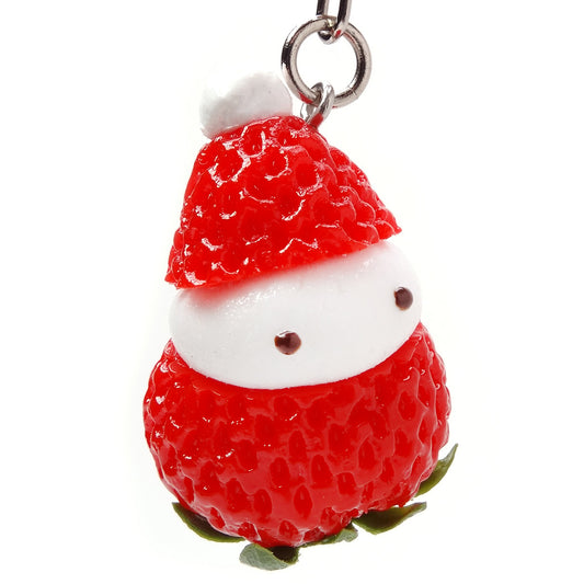 これは元祖食品サンプル屋【クリスマス限定】キーリング サンタクロースイチゴの商品写真斜めカットです。