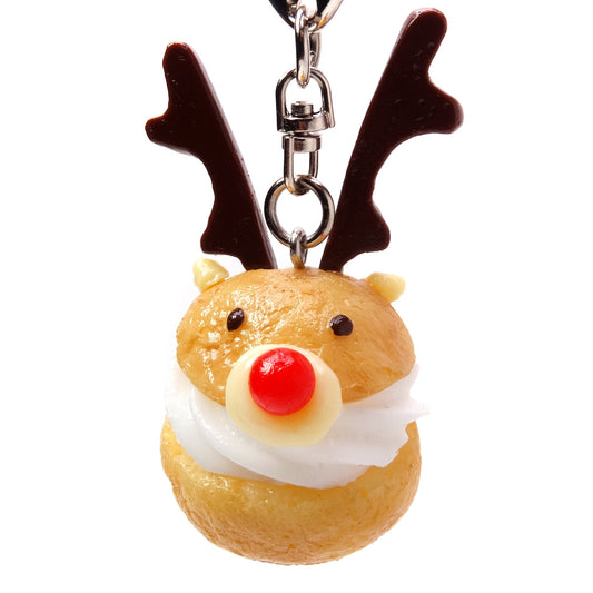 これは元祖食品サンプル屋【クリスマス限定】キーリング トナカイシュークリームの商品写真です。