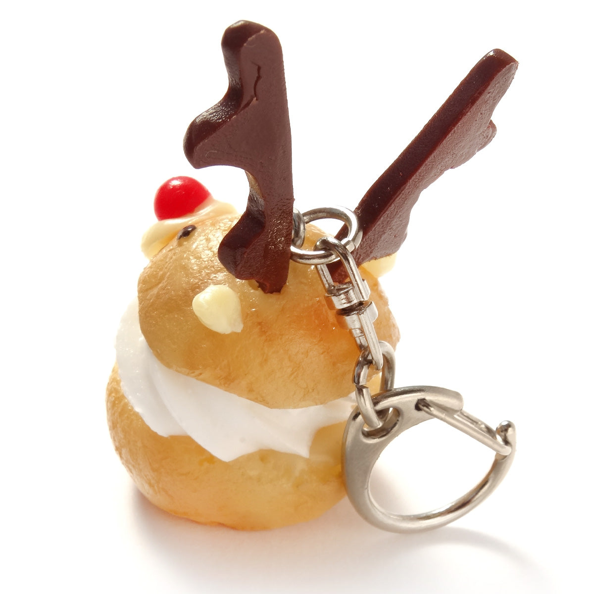 これは元祖食品サンプル屋【クリスマス限定】キーリング トナカイシュークリームの商品写真の後ろカットです。