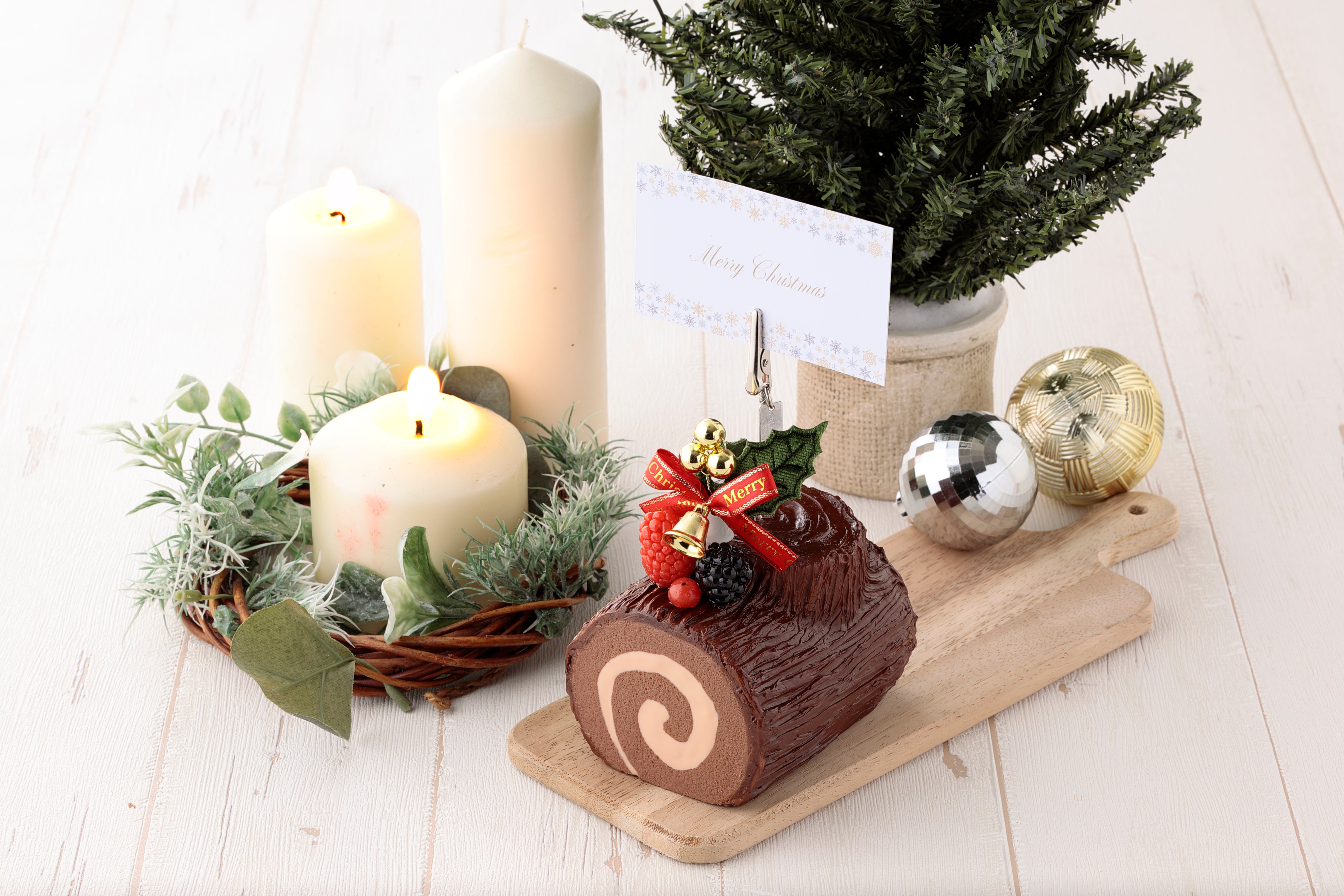 元祖食品サンプル屋｜【クリスマス限定】ブッシュ・ド・ノエル クリップ