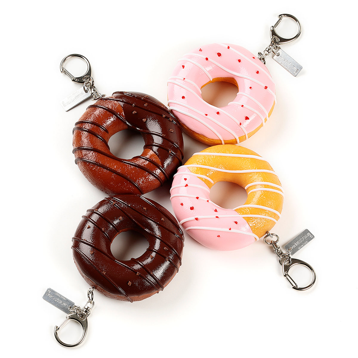 [Food Sample Day Limited] Chocolate-Dipped Donut Keyring (4 variations)