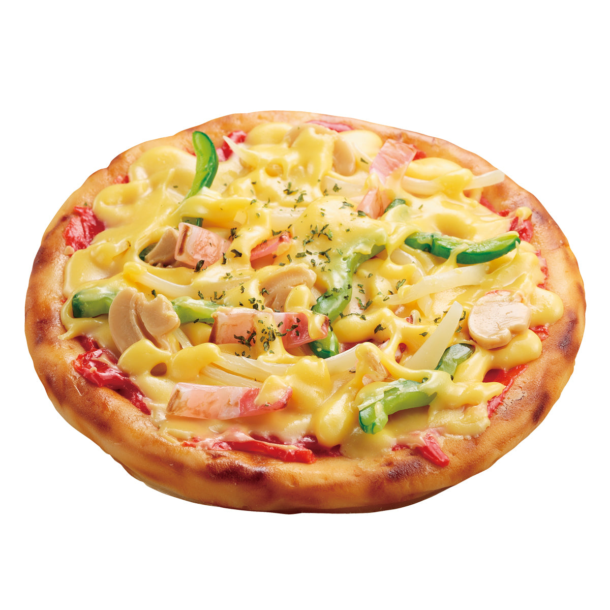 自分でつくる食品サンプル製作キット「さんぷるんvol.2 ミックスピザ」の完成イメージ画像です。