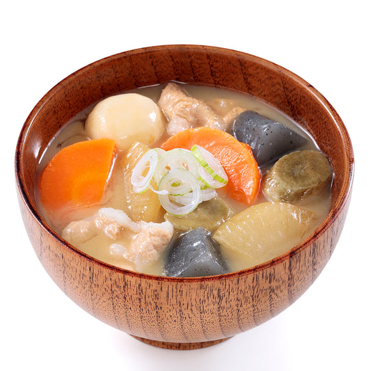 オリジナル食品サンプル「豚汁」の商品画像です。(英語表記)pork miso soup