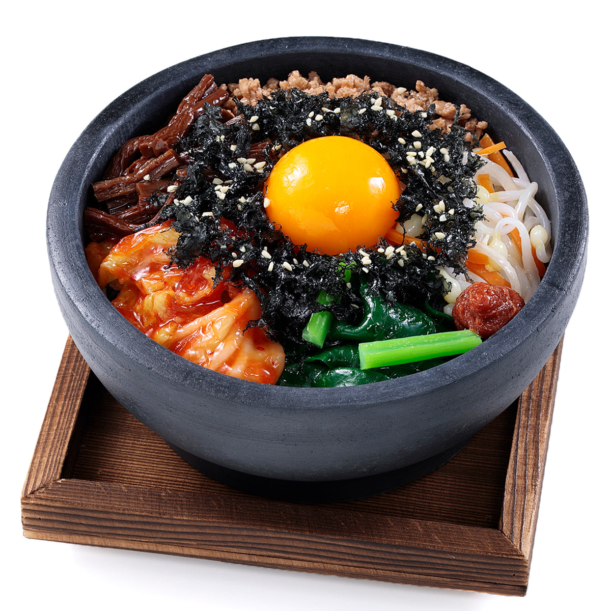 オリジナル食品サンプル「ビビンバ」の商品画像です。(英語表記) Korean mixed rice / bibim-bap / 비빔밥 샘플
