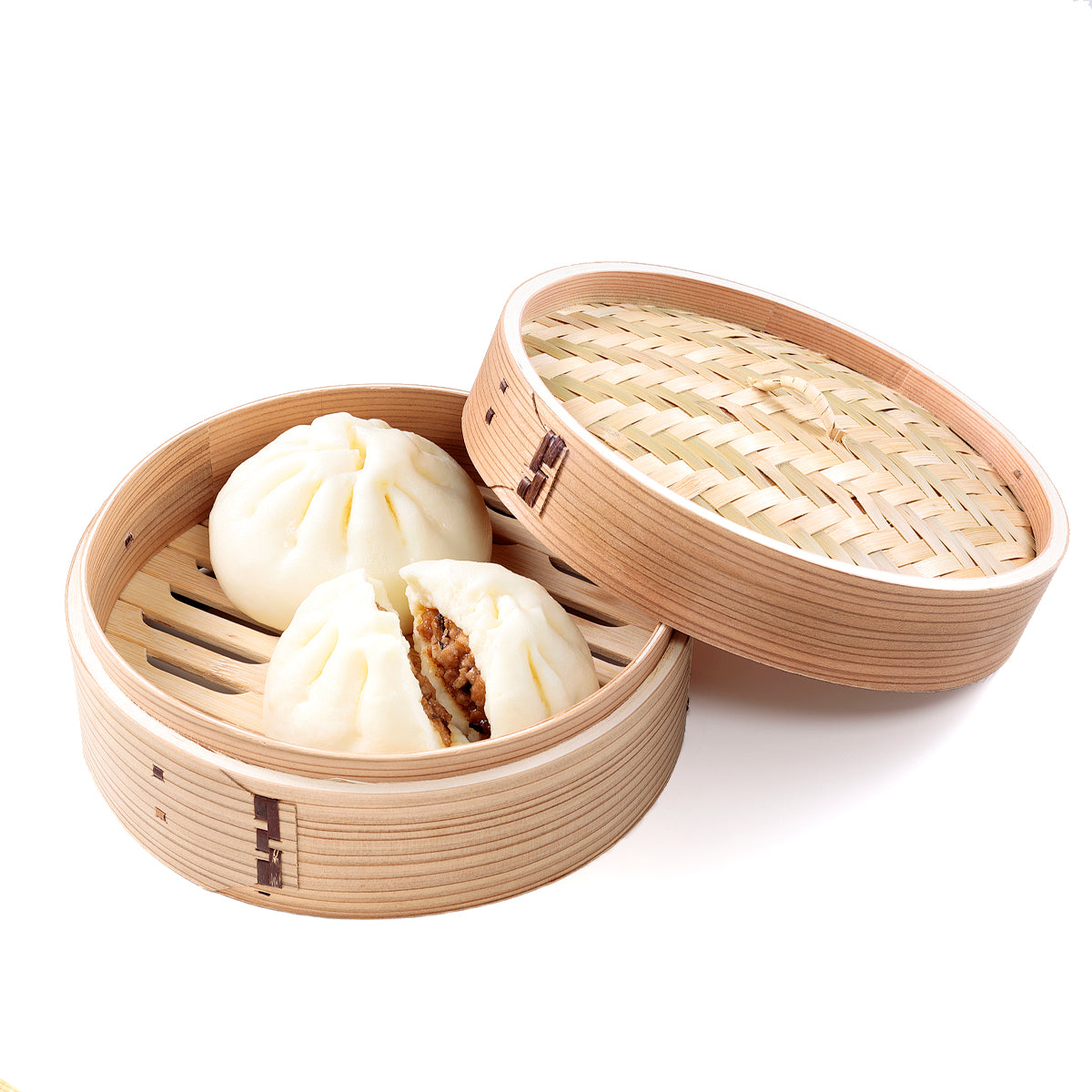 オリジナル食品サンプル「肉まん」の商品画像です。(英語表記) chinese steamed meat bun /  包子